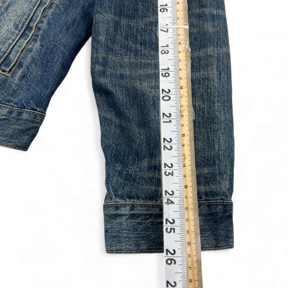 Levis Denim Jean Jacket Blue Cotton Men's Medium Nice Whisker Fade Pattern - Picture 11 of 13